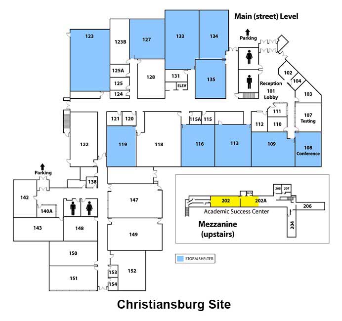 Christiansburg site map