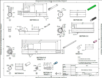 Mechanical Pencil Parts Sheet 1