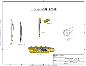 Mechanical Pencil Full Assembly and Section