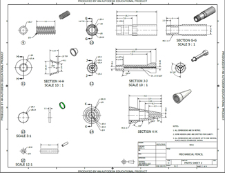 Mechanical Pencil Parts Sheet 2